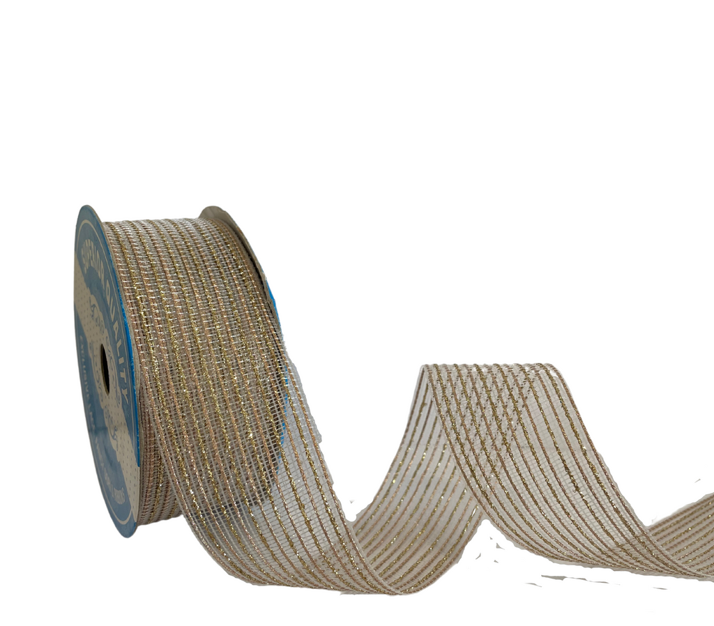 ROSE GOLD ATHENA STRIPES RIBBON (38MM | 9MTR)