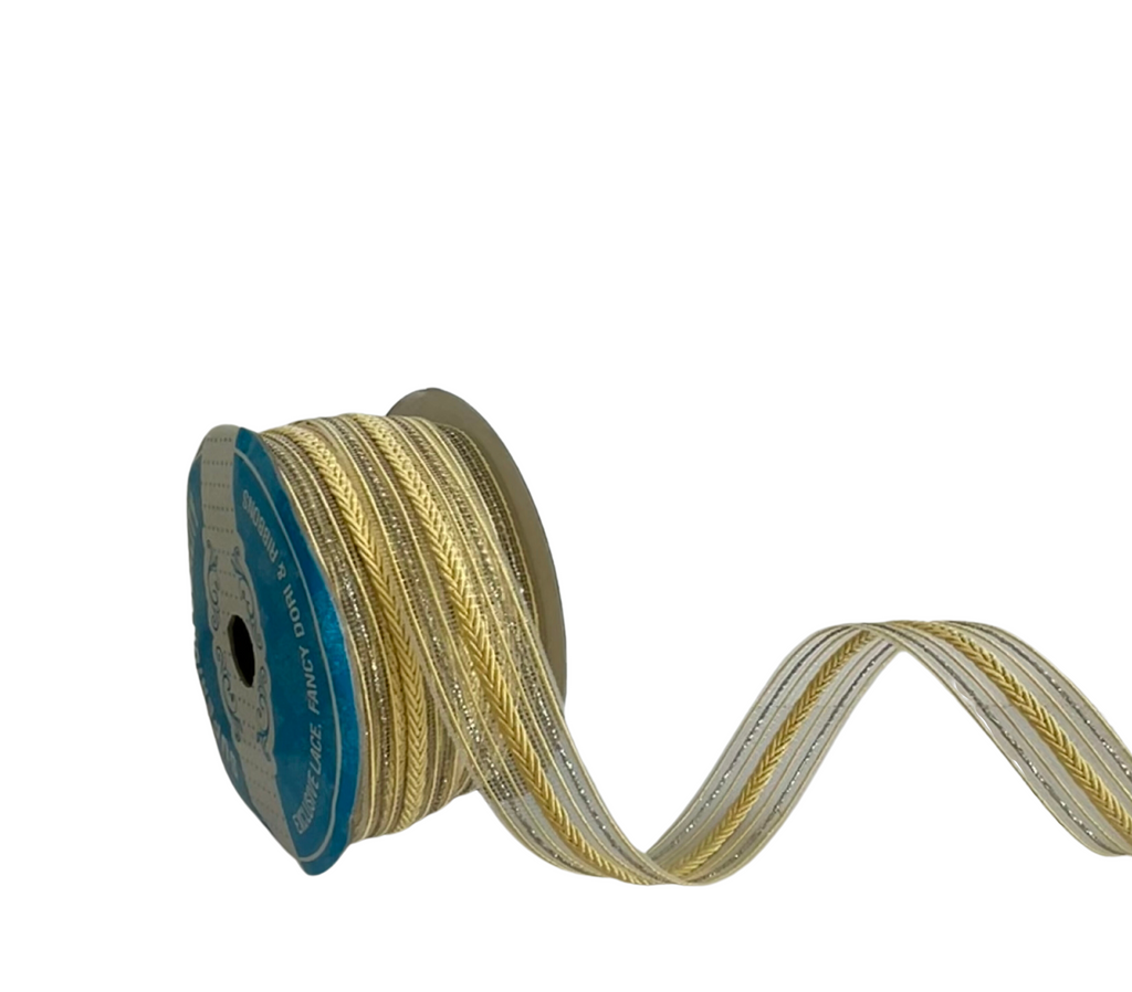 LEMON YELLOW SOPHIA STRIPES RIBBON (25MM | 9MTR)