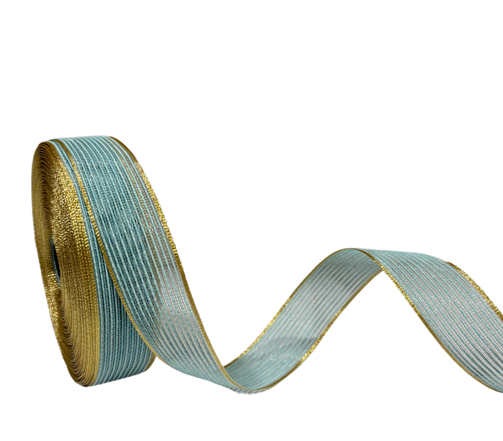 BABY BLUE CRYSTA STRIPES RIBBON (25MM | 9MTR)