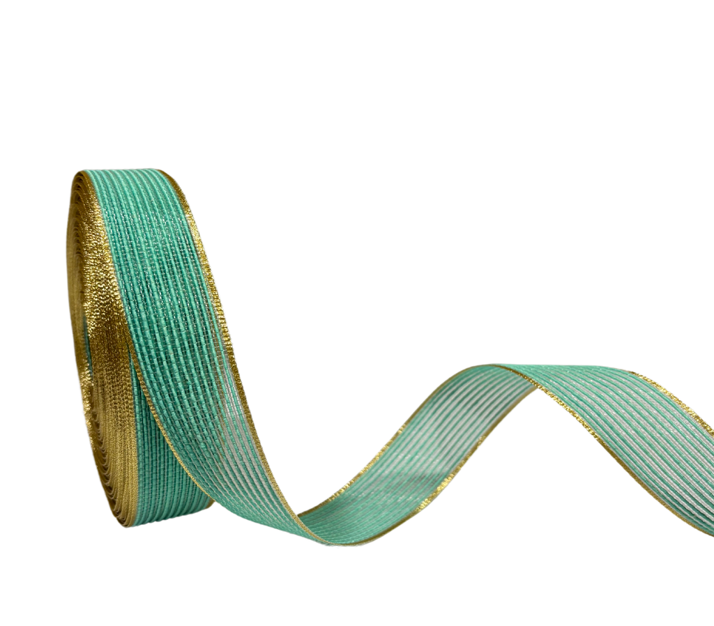AQUA CRYSTA STRIPES RIBBON (25MM | 9MTR)