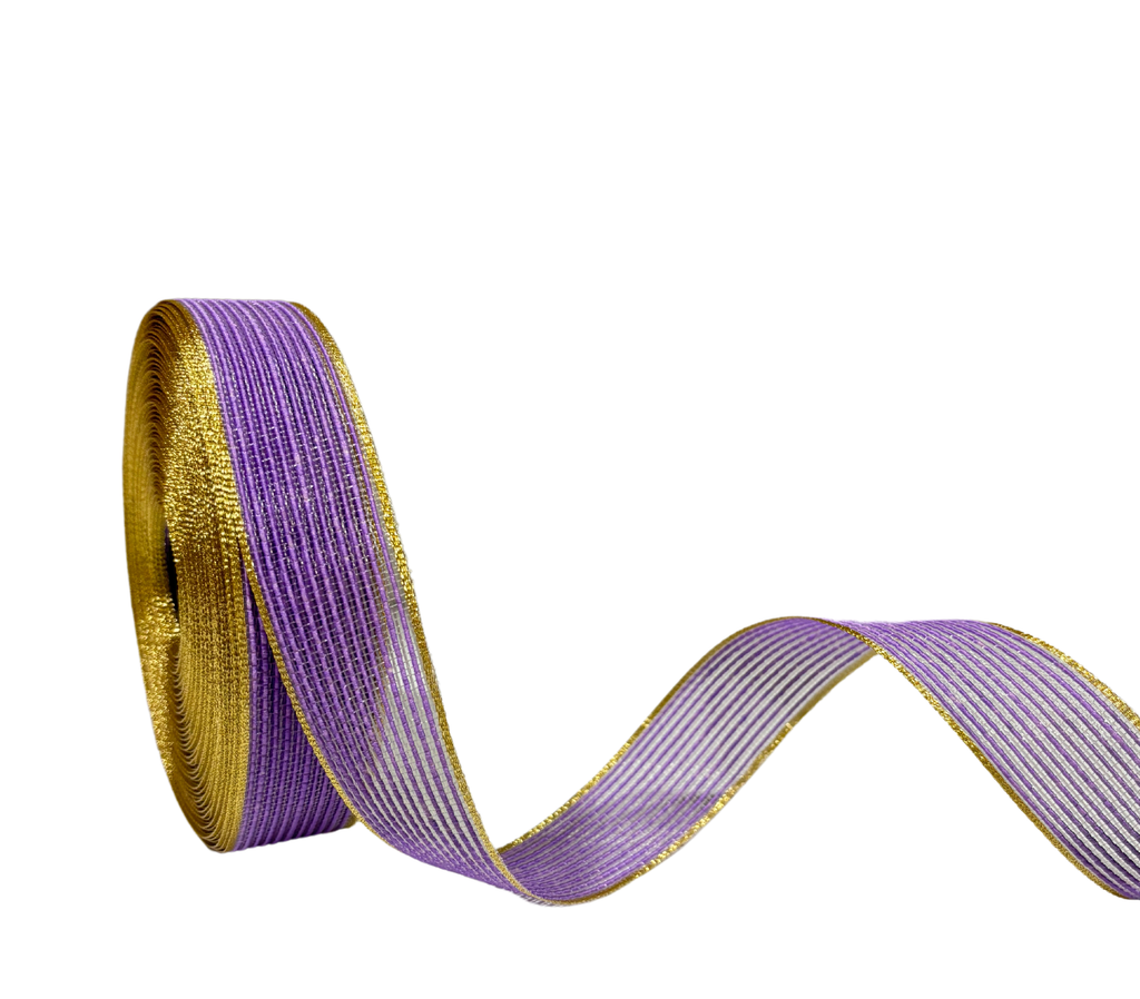 PURPLE CRYSTA STRIPES RIBBON (25MM | 9MTR)