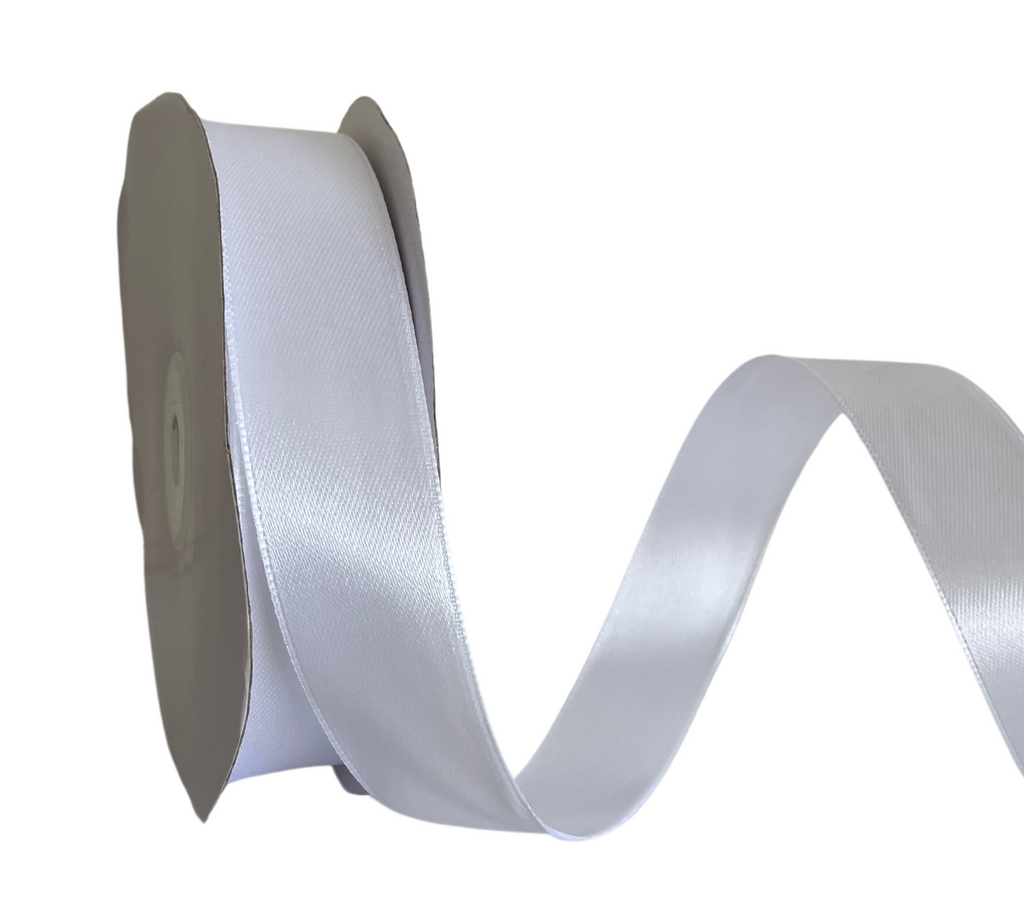 WHITE LUXE SATIN RIBBON (25MM | 45MTR)