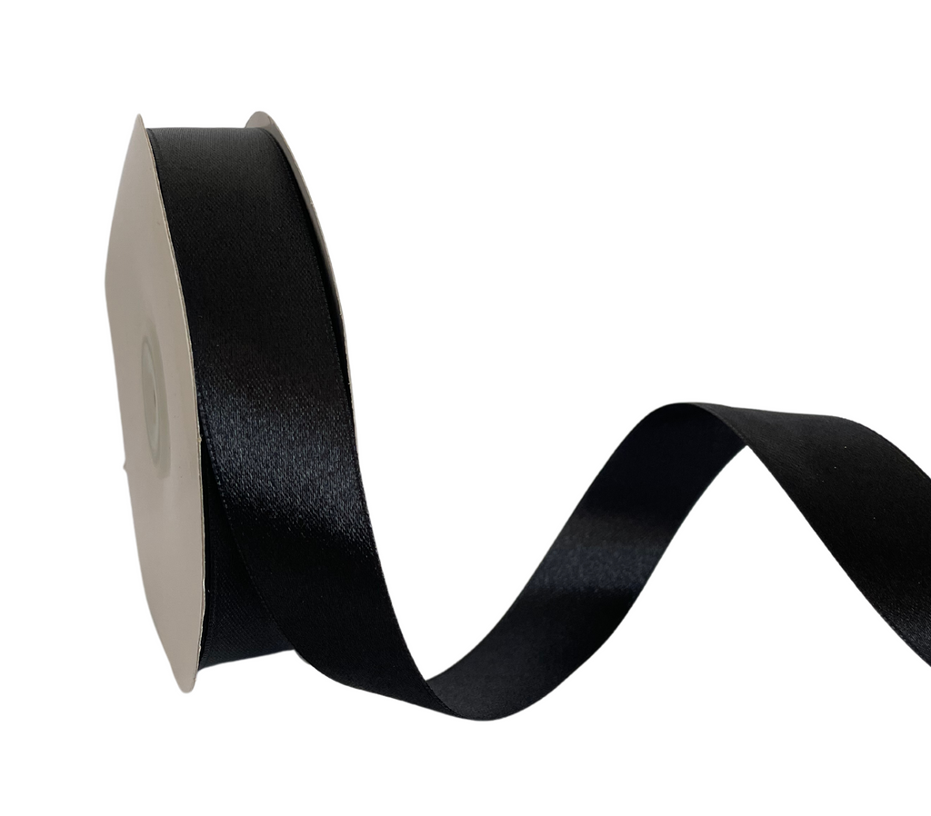 BLACK LUXE SATIN RIBBON (25MM | 45MTR)