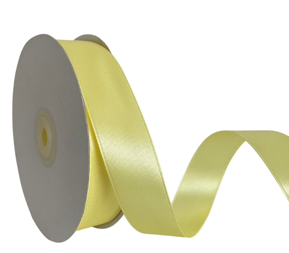 PASTEL YELLOW LUXE SATIN RIBBON 25MM 45MTR RIBBONIZE