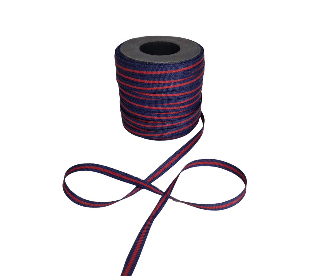 NAVY & RED STRIPESRIBBON (6 MM)