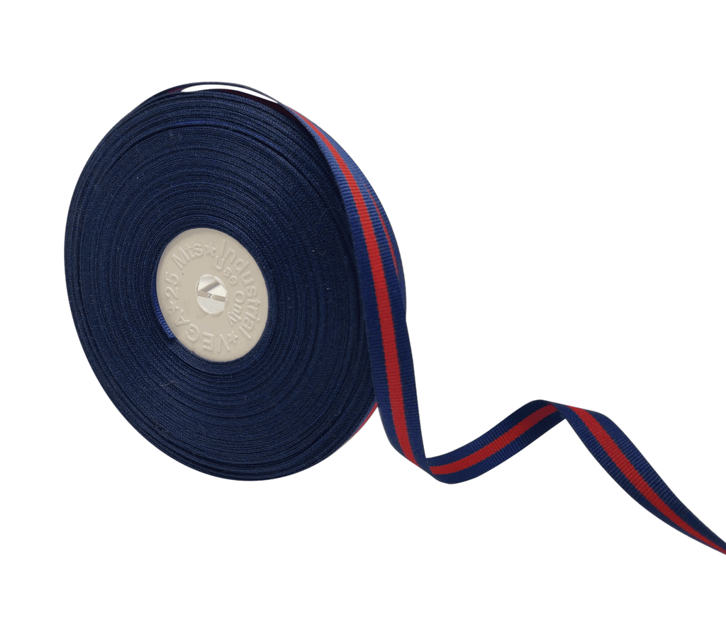 NAVY & RED STRIPES RIBBON (10 MM)