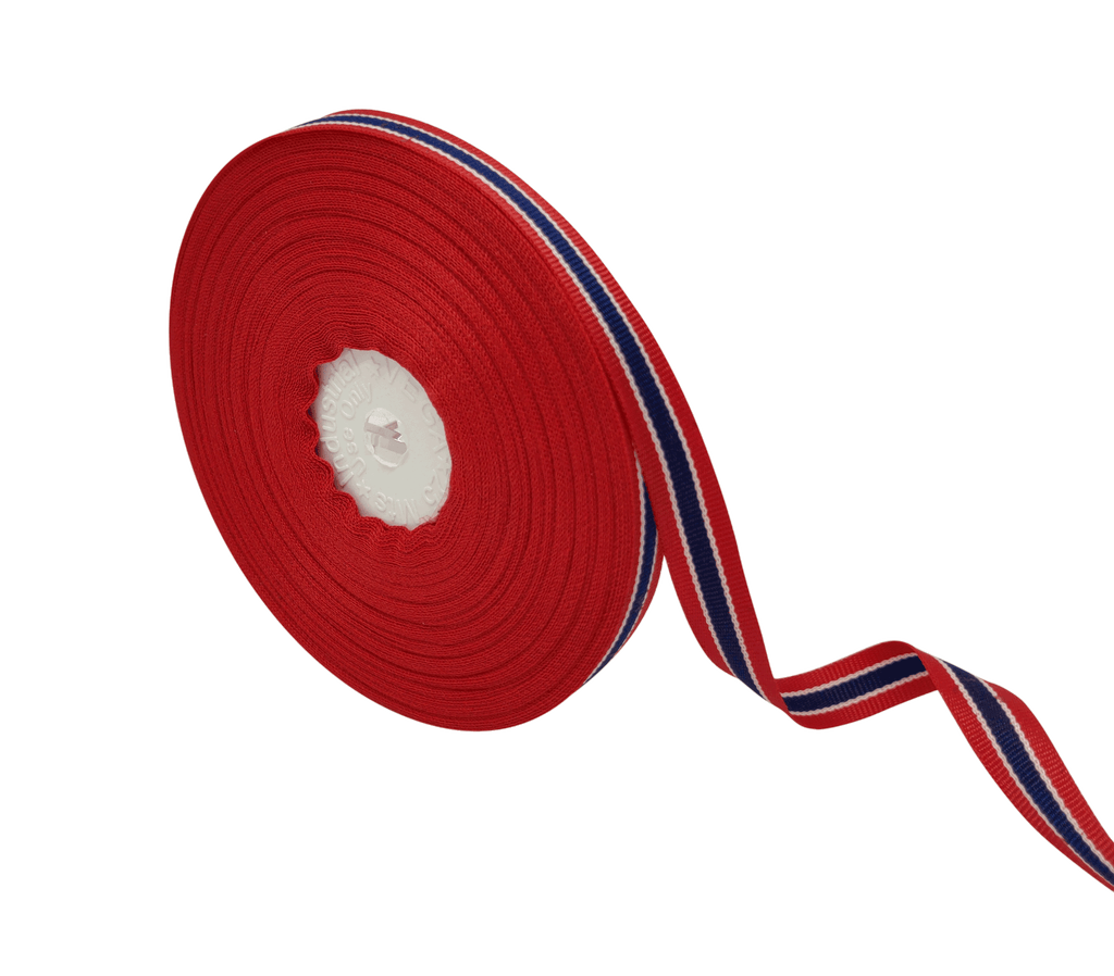 RED & NAVY STRIPES RIBBON (10 MM)