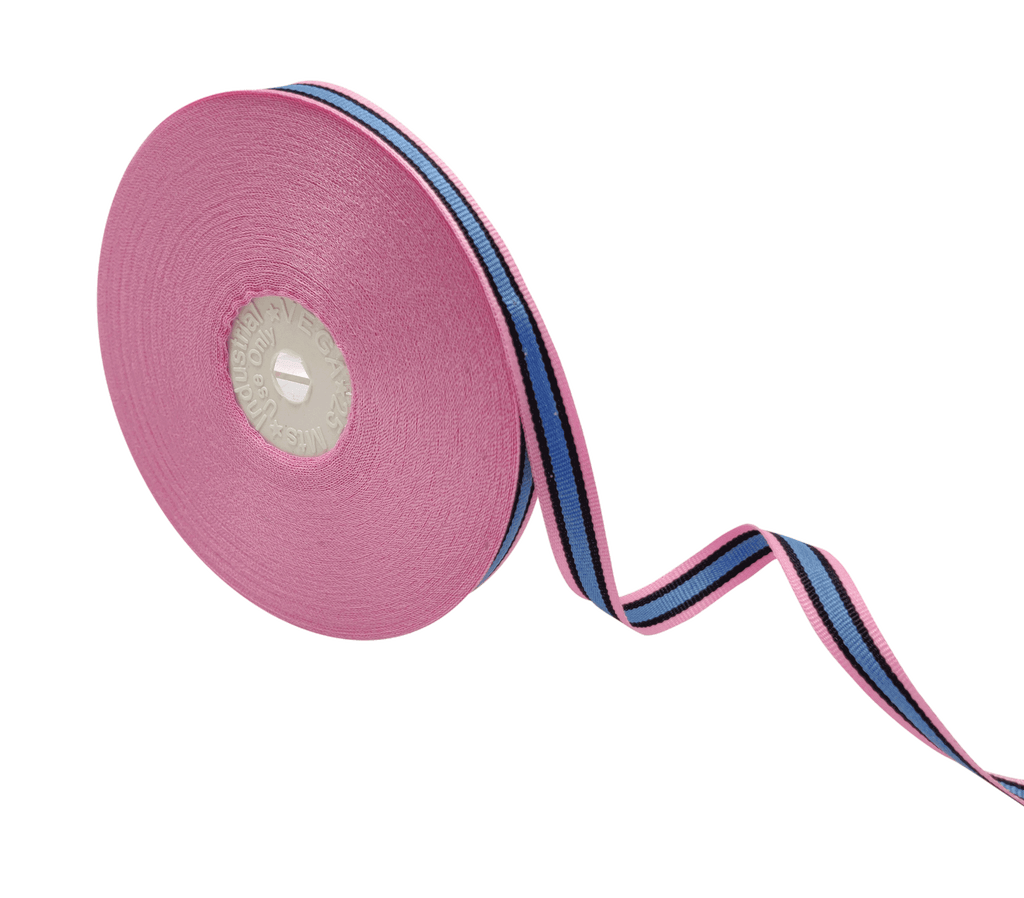 PINK  & BLUE STRIPES RIBBON (10 MM)