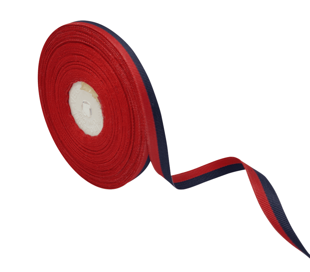 NAVY & RED STRIPES RIBBON (10 MM)