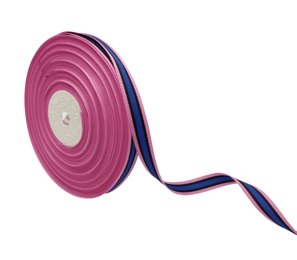 PINK  & BLUE STRIPES RIBBON (10 MM)