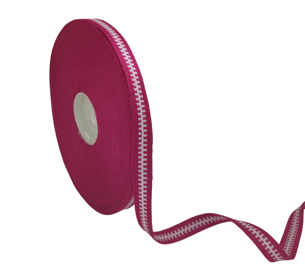 RANI PINK WITH WHITE ZIP RIBBON (10 MM)