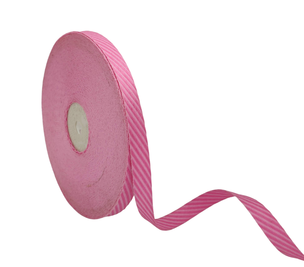 PINK DIAGONAL STRIPES RIBBON (10 MM)