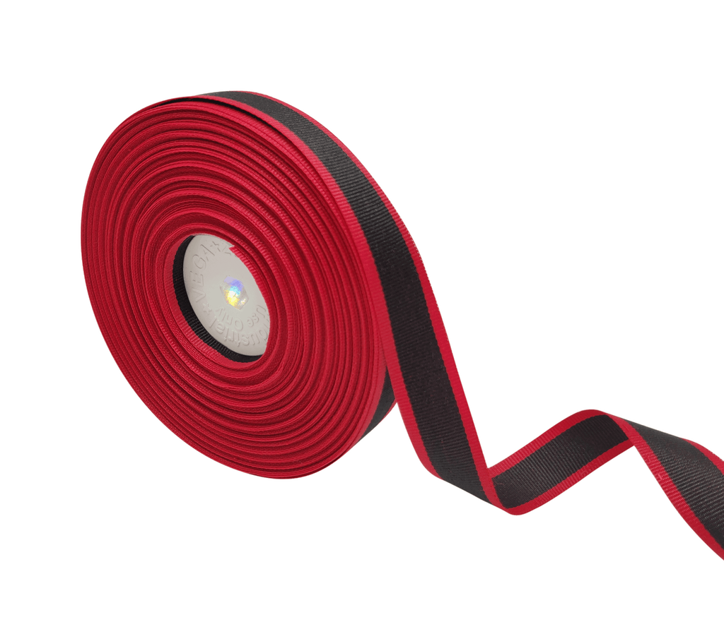 RED & BLACK STRIPES RIBBON (15 MM)