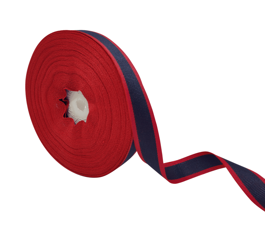 RED & NAVY STRIPES RIBBON (15 MM)