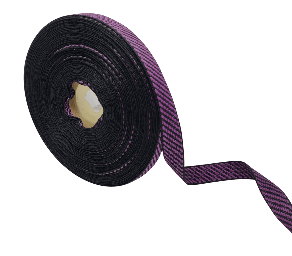 PURPLE & BLACK STRIPES RIBBON (15 MM)