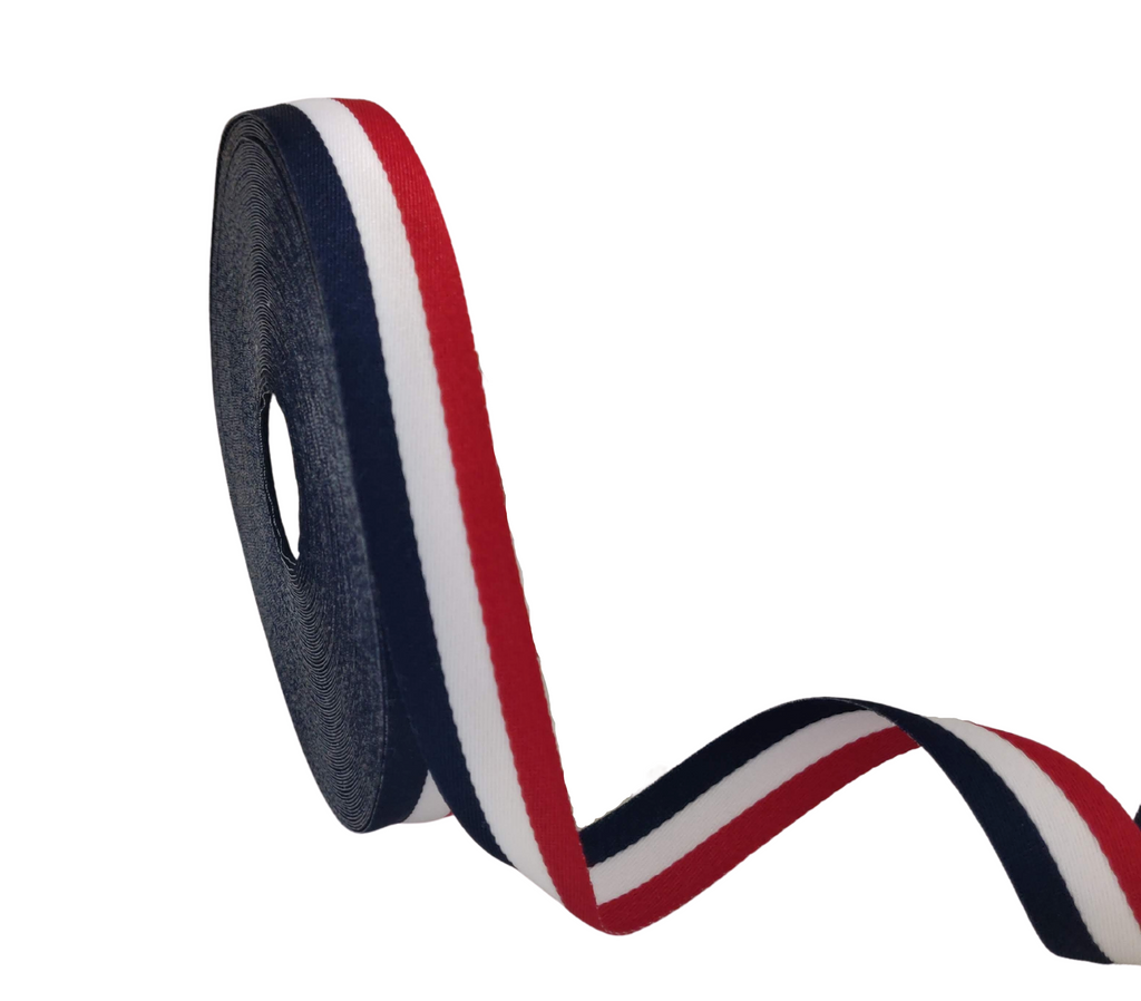 NAVY-WHITE-RED STRIPES RIBBON (20 MM)