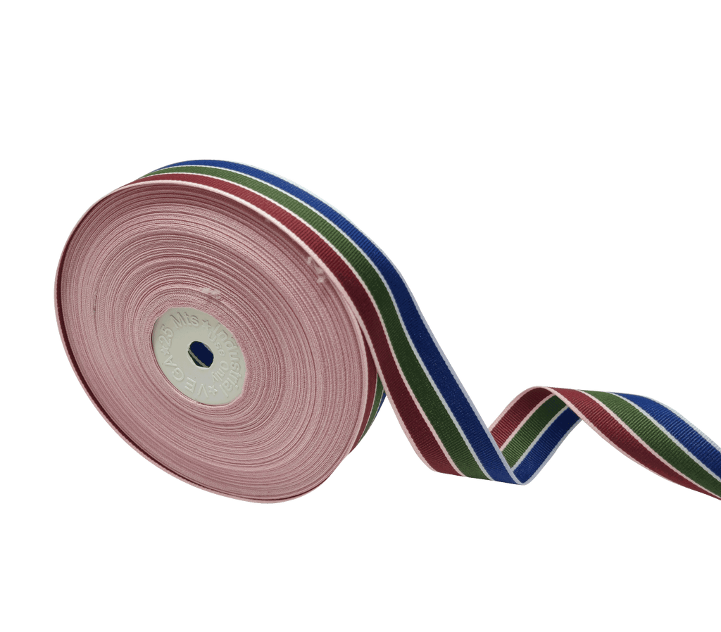 MULTICOLOURED STRIPES RIBBON (25 MM)