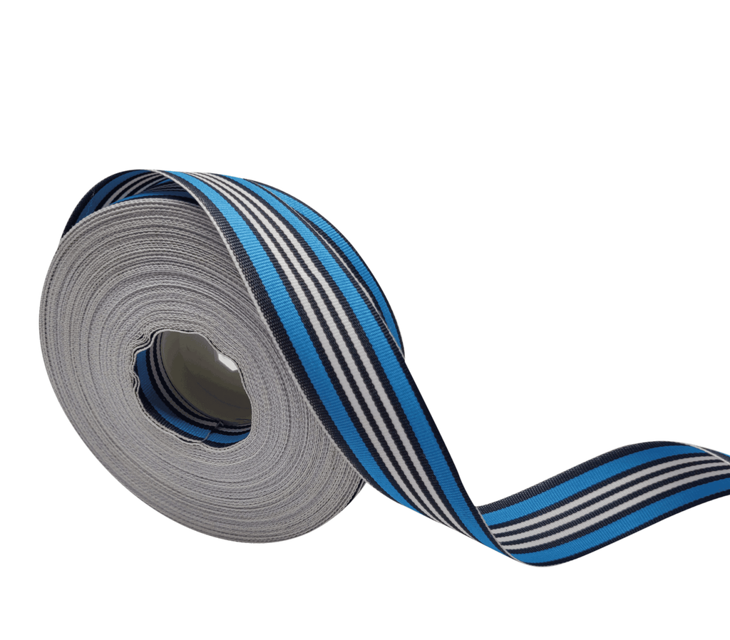 NAVY-BLUE-WHITE STRIPES RIBBON (25 MM)