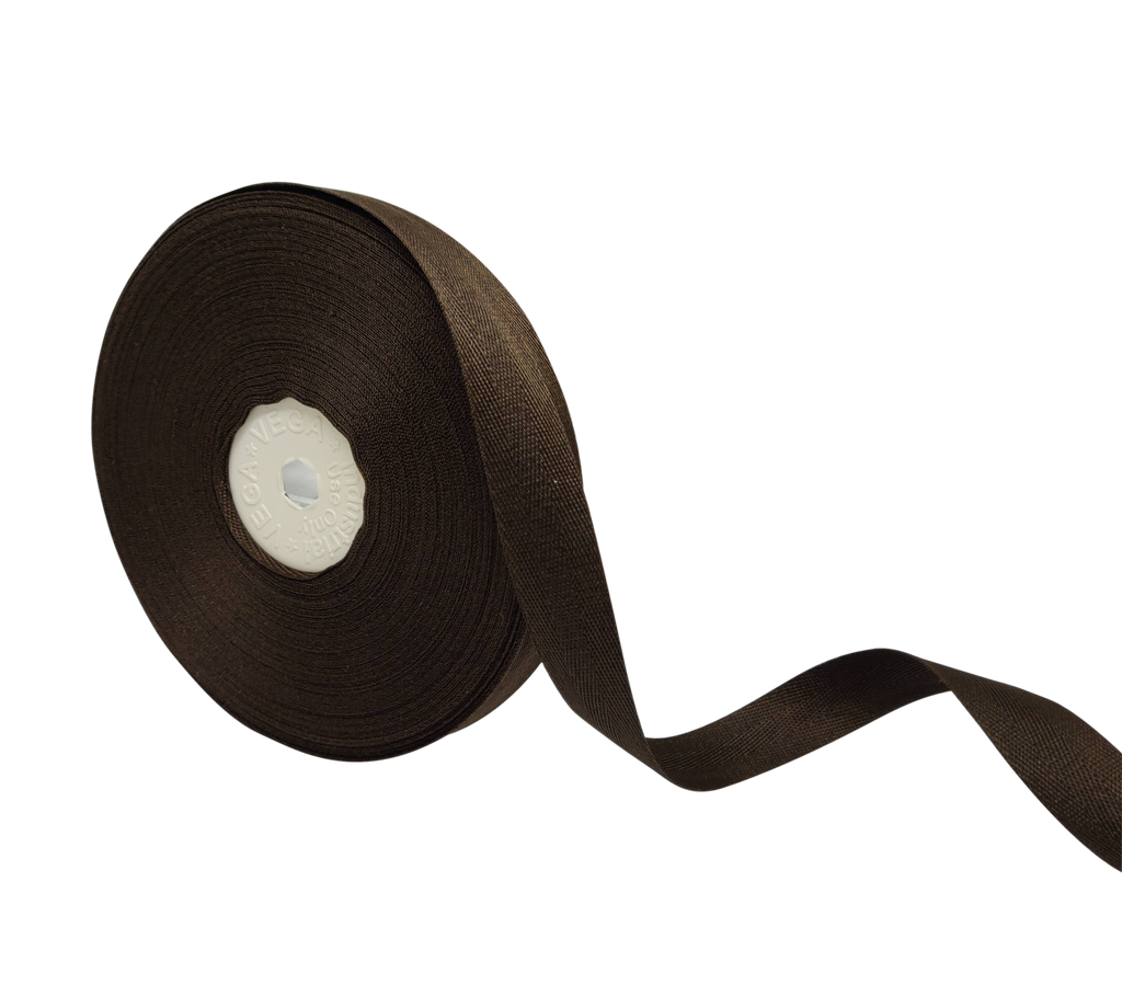 COFFEE BROWN VEDA TWILL RIBBON (15MM | 25MTR)