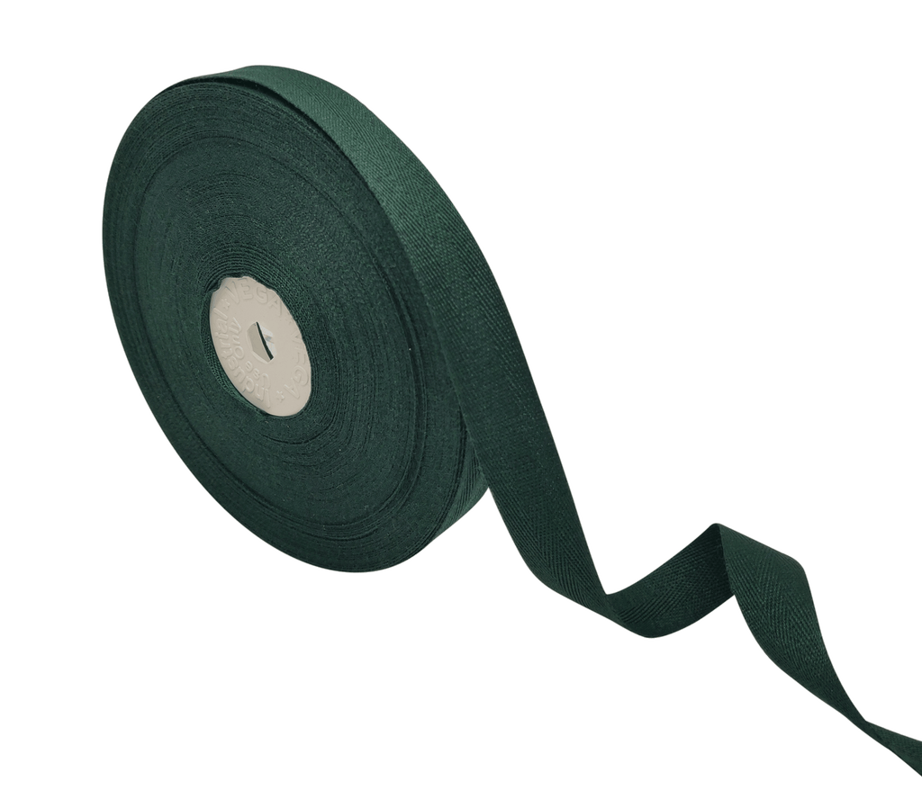 BOTTLE GREEN VEDA TWILL RIBBON (15MM | 25MTR)