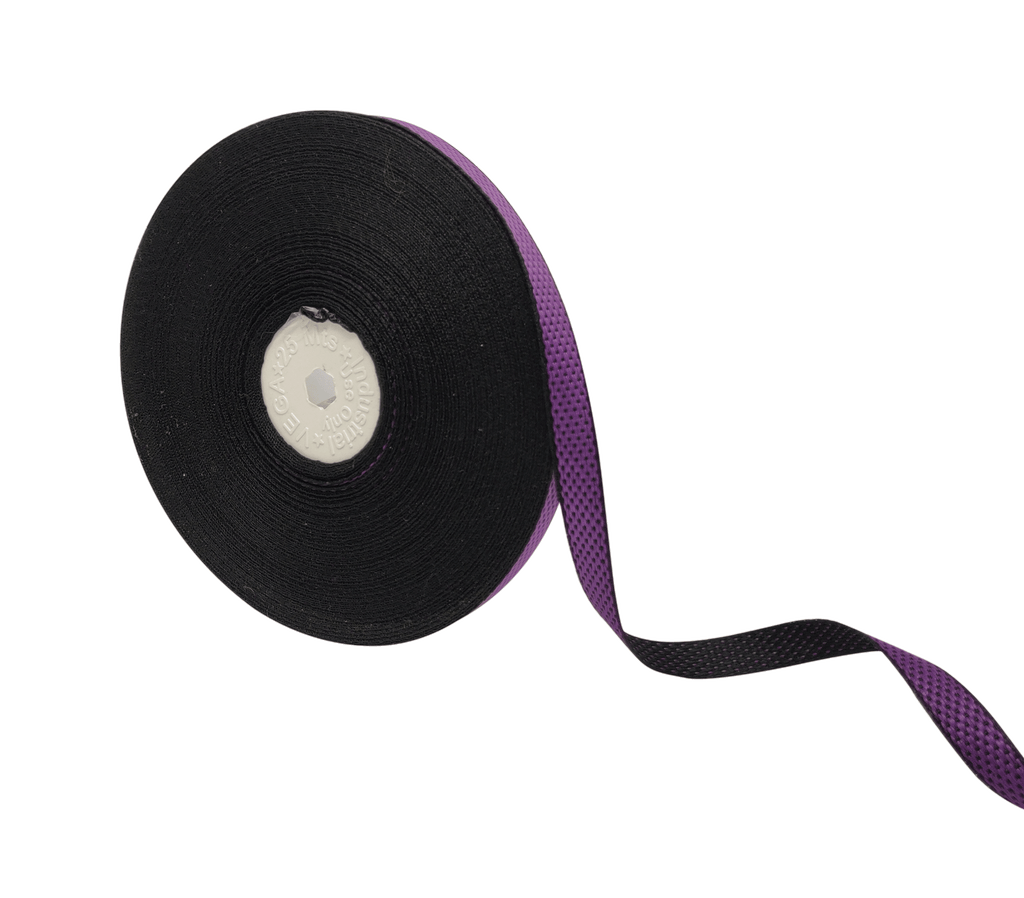PURPLE WITH BLACK HONEYCOMB RIBBON (10 MM)