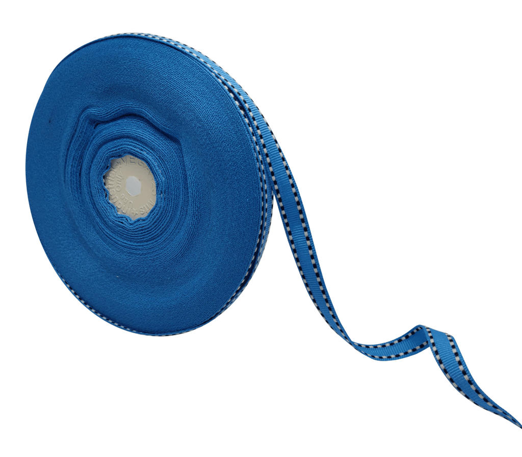 SKY BLUE WITH B&W STITCHING RIBBON (10 MM)