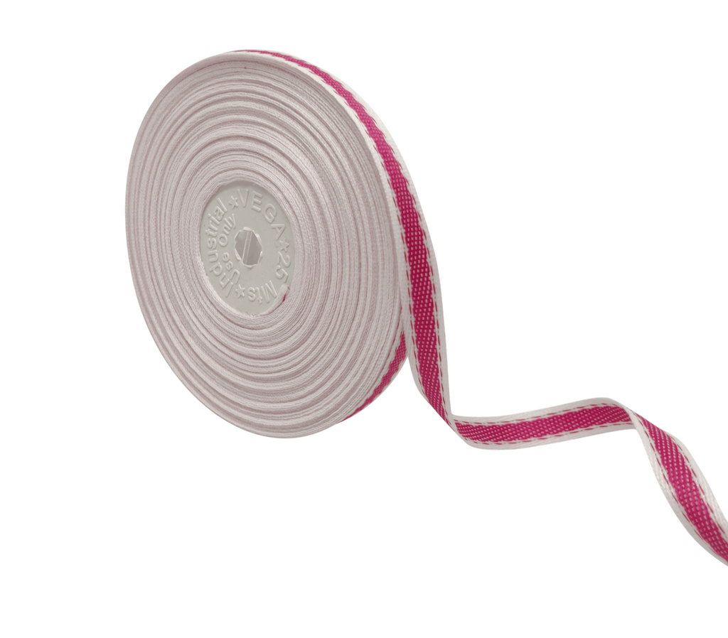 RANI PINK WITH RED STITCHING RIBBON (10 MM)