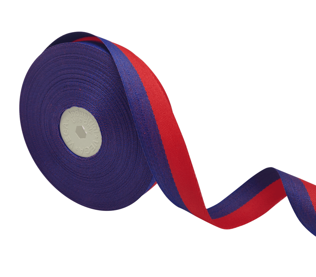 RED & ROYAL BLUE STRIPES RIBBON (25 MM)