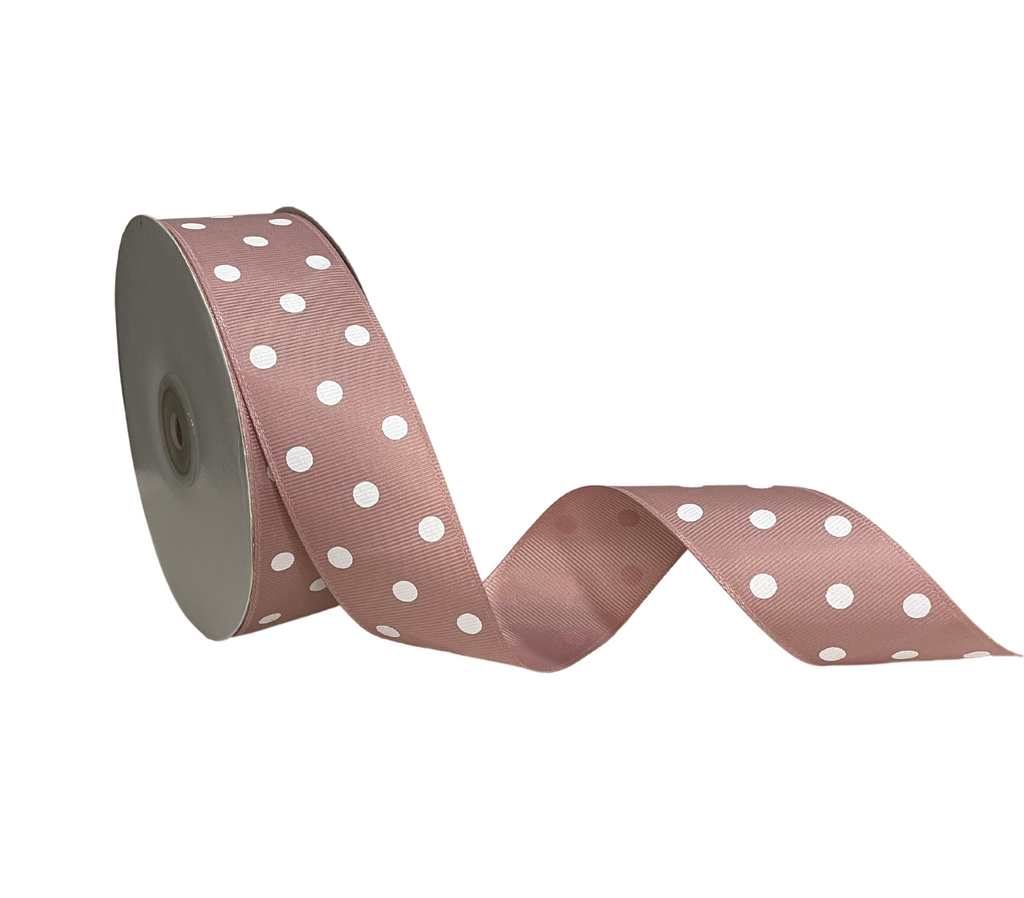 ROSE GOLD WITH WHITE ARIA DOTS RIBBON (38MM | 45MTR)