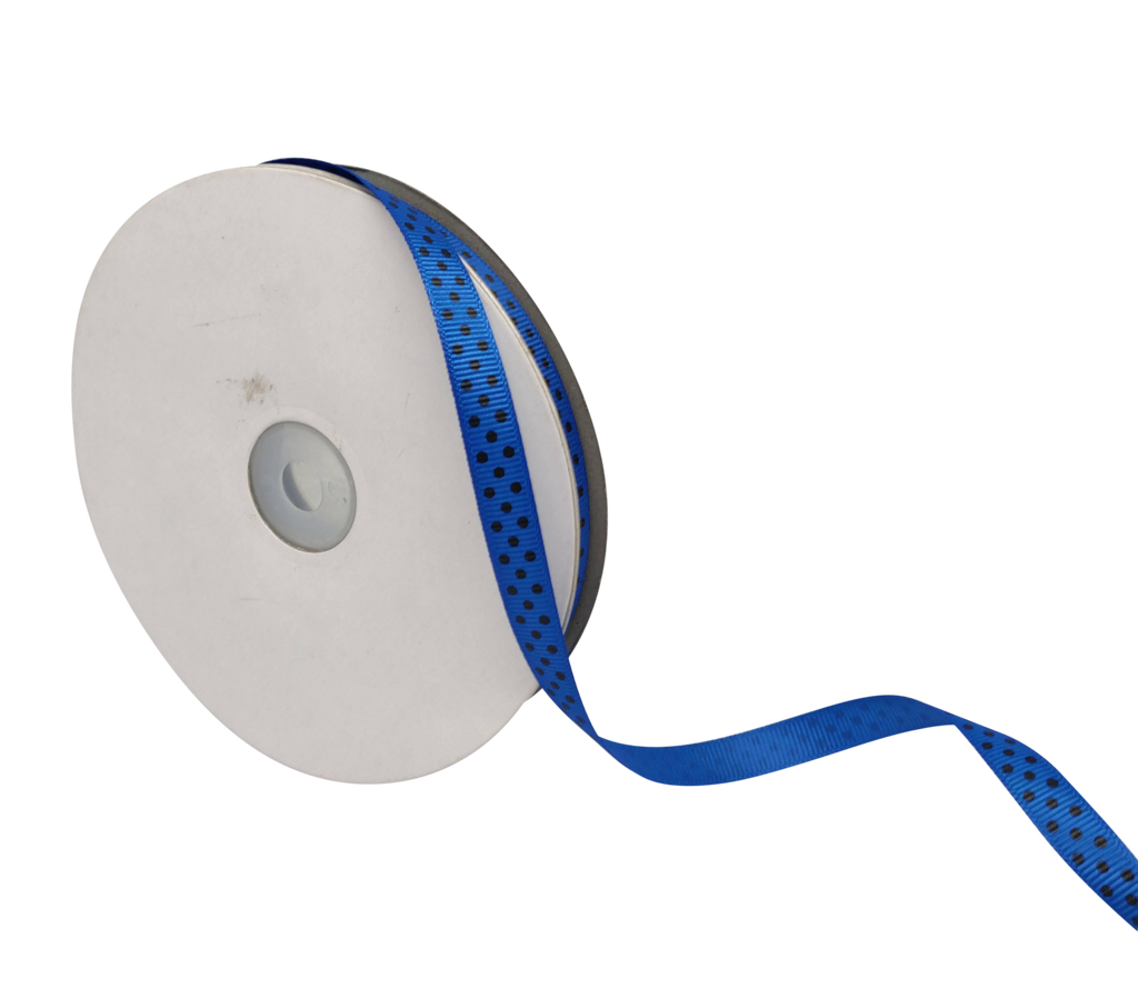 POWDER BLUE WITH BLACK LUMINA DOTS RIBBON (10MM | 45MTR)