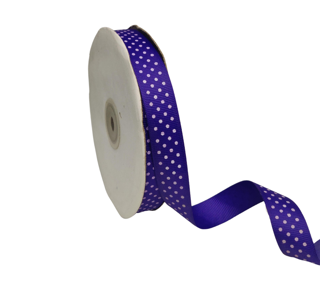 MEDIUM PURPLE WITH WHITE LUMINA DOTS RIBBON (20MM | 45MTR)
