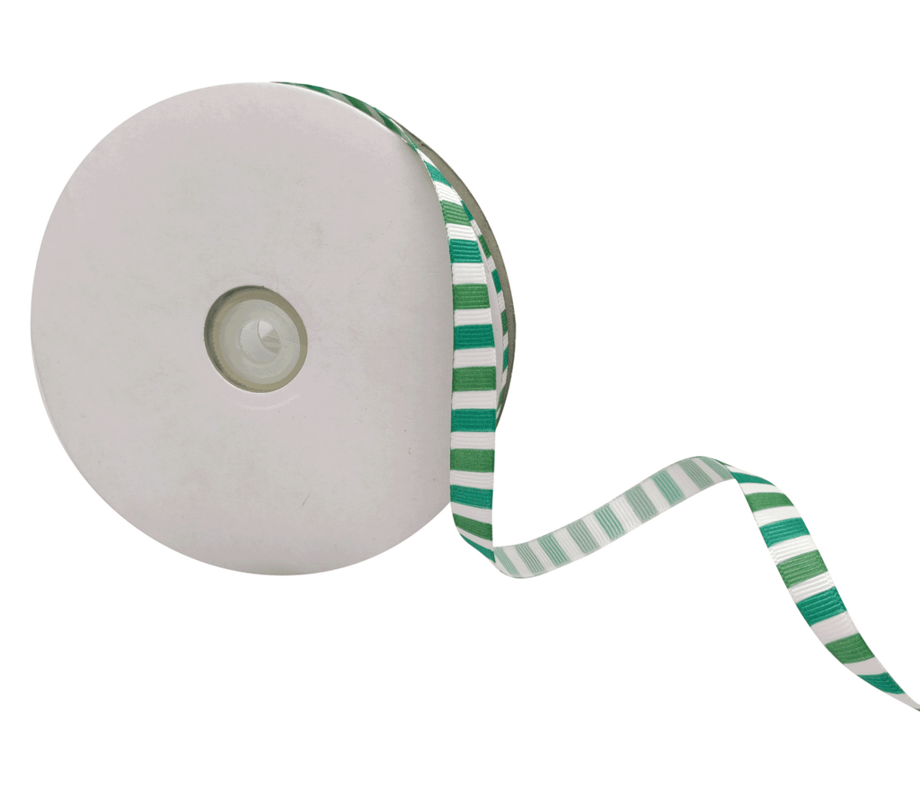 DARK GREEN & OLIVE GREEN STRIPES RIBBON (10 MM)