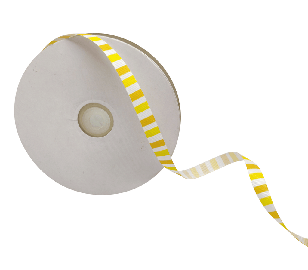 YELLOW & DARK YELLOW STRIPES RIBBON (10 MM)