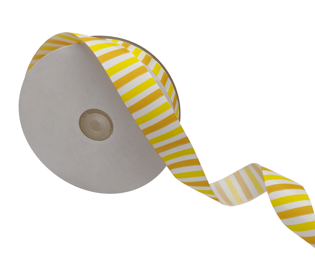 YELLOW & DARK YELLOW STRIPES RIBBON (25 MM)
