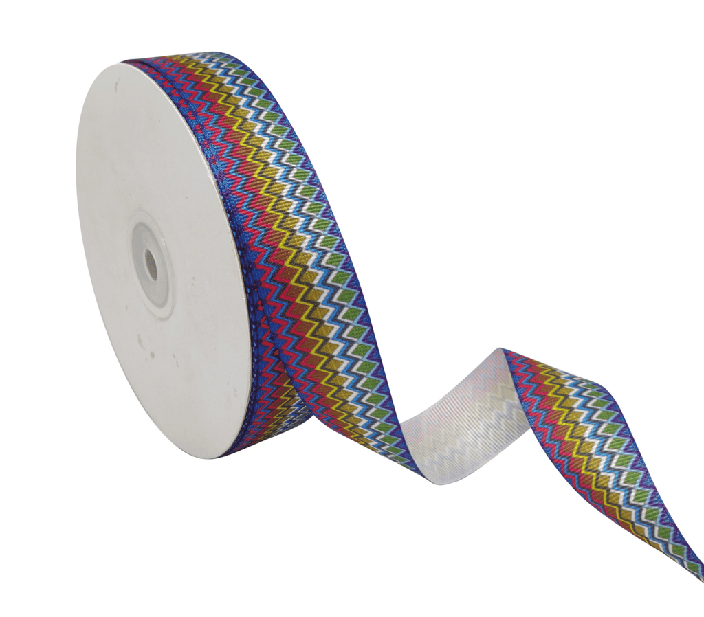MULTI-COLOURED CHEVRON RIBBON (25 MM)