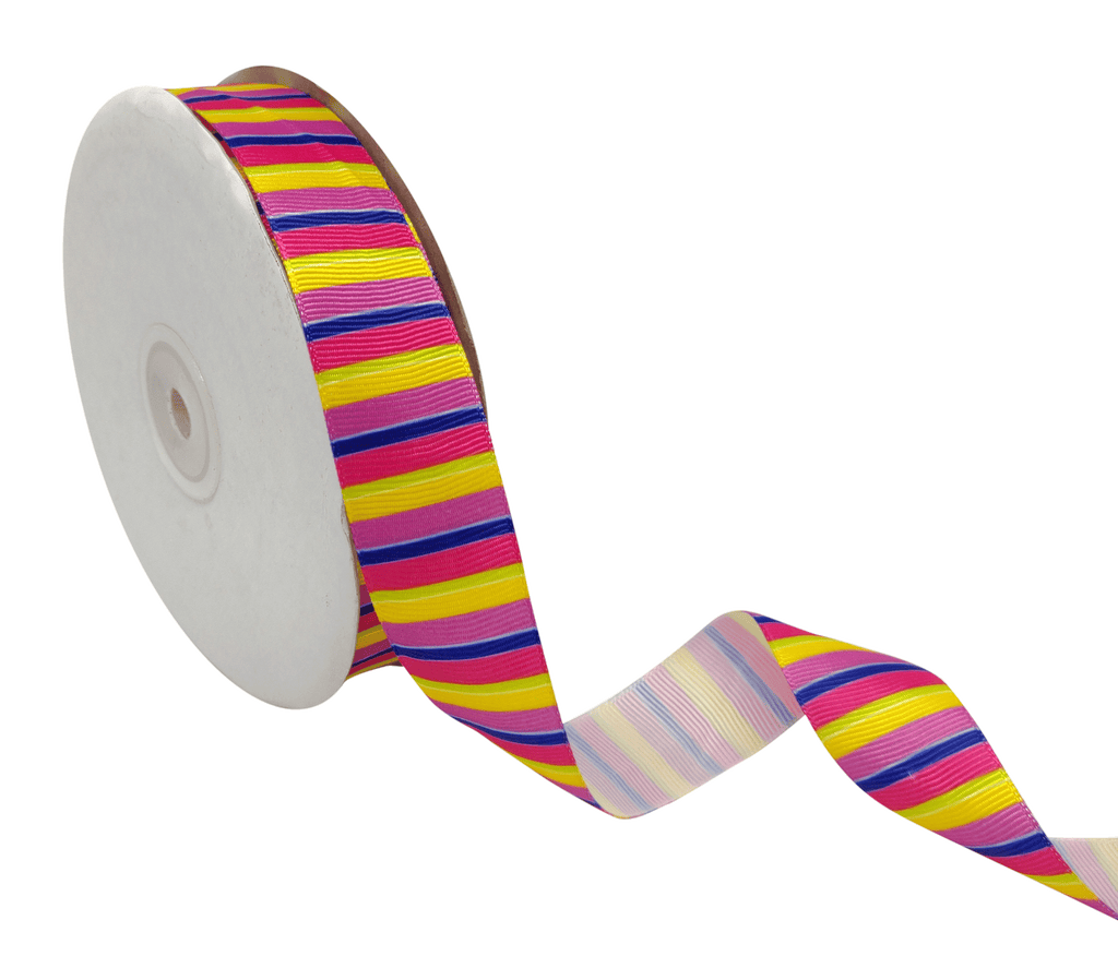 MULTI-COLOURED STRIPES RIBBON (25 MM)