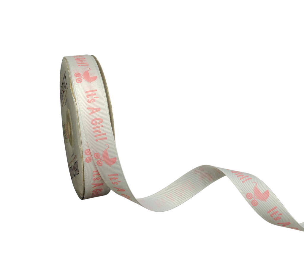 BABY GIRL WHITE RIBBON (20 MM)