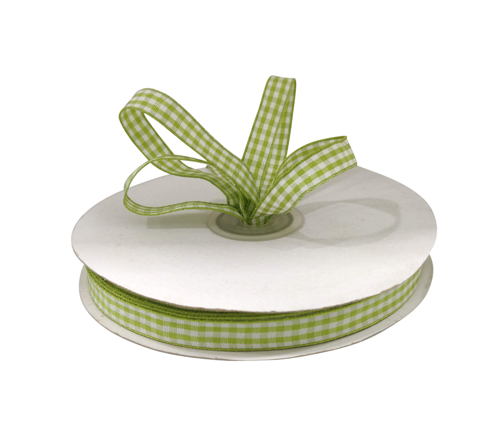LIME GREEN CHECKS RIBBON (10 MM)