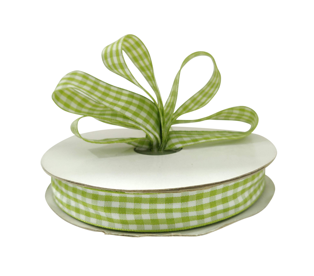 LIME GREEN CHECKS RIBBON (20 MM)