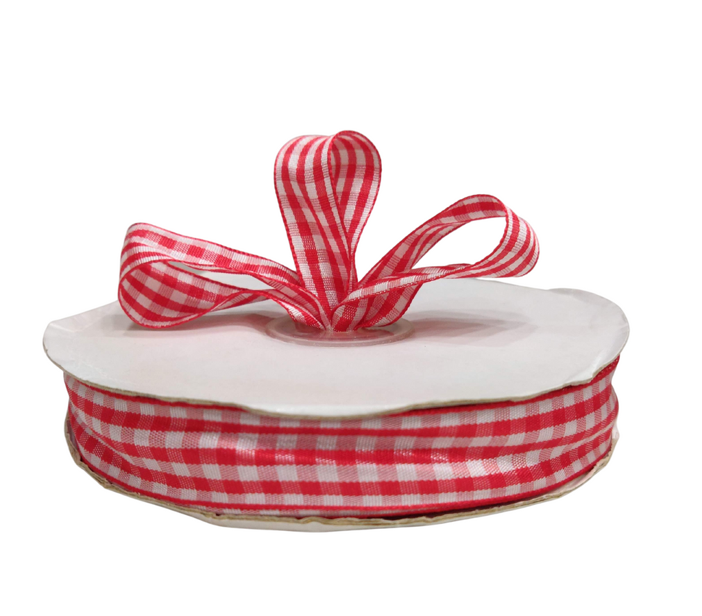 TOMATO RED CHECKSRIBBON (20 MM)