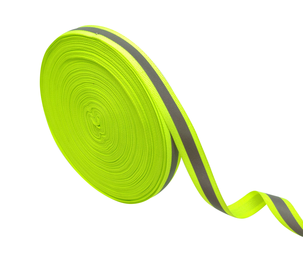 NEON GREEN REFLECTIVE RIBBON (15 MM)