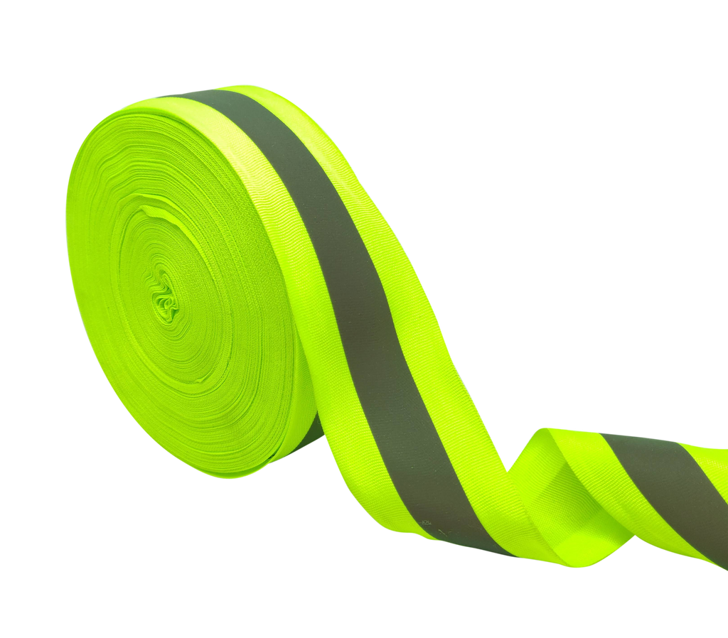 NEON GREEN REFLECTIVE RIBBON (50 MM)