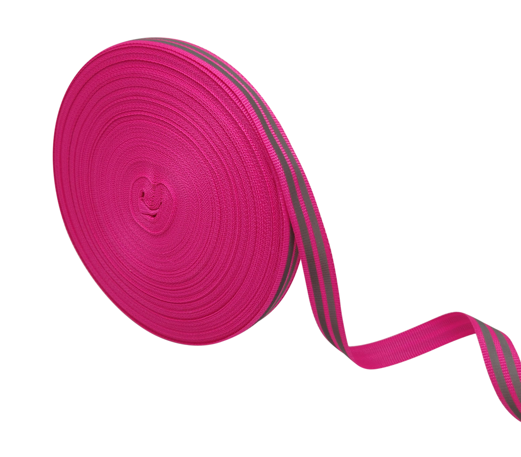 HOT PINK DOUBLE REFLECTIVE RIBBON (15 MM)