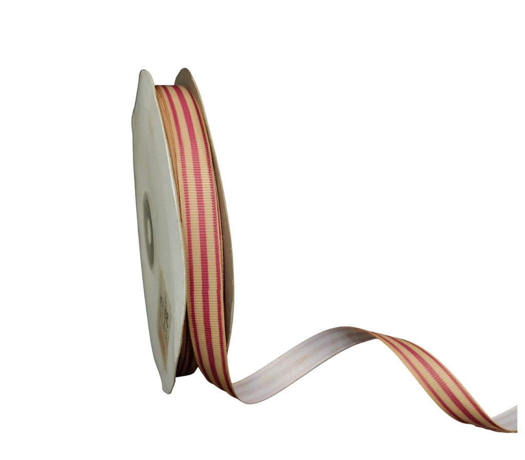 MAGENTA PRINTED STRIPES RIBBON (13 MM)