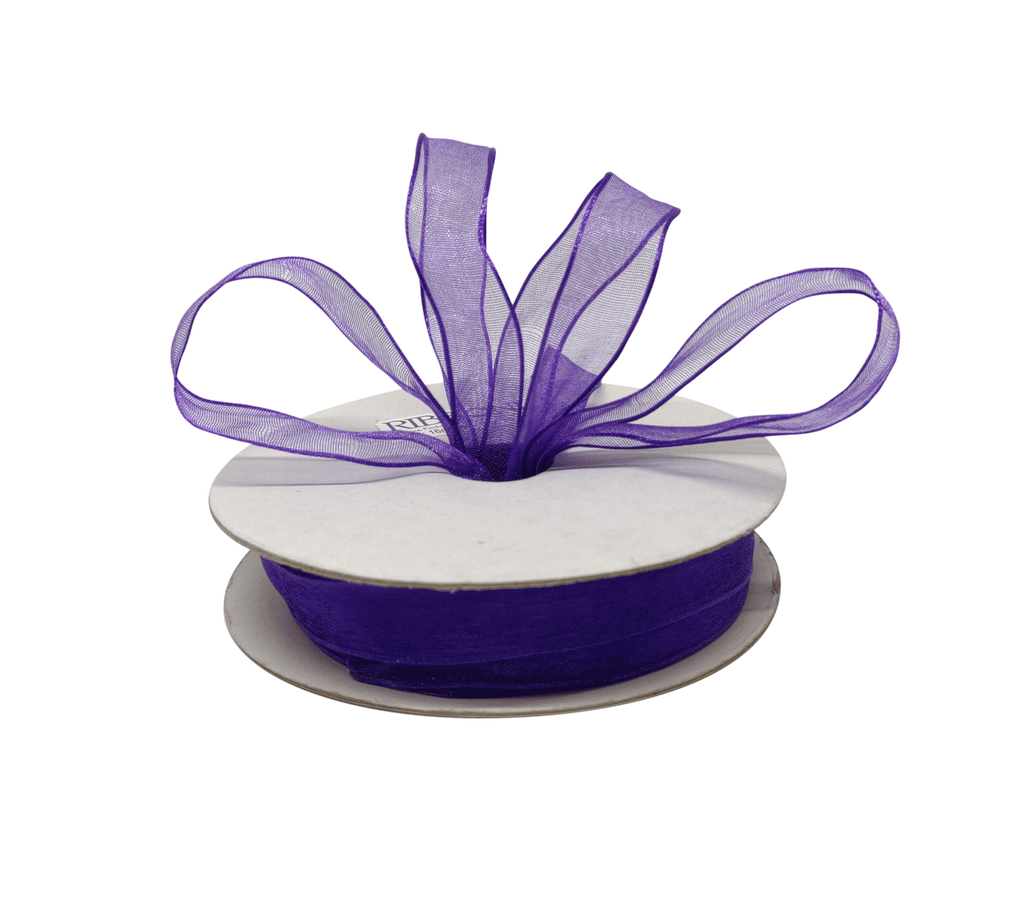 INDIGO WIRED ORGANZA RIBBON (16 MM)