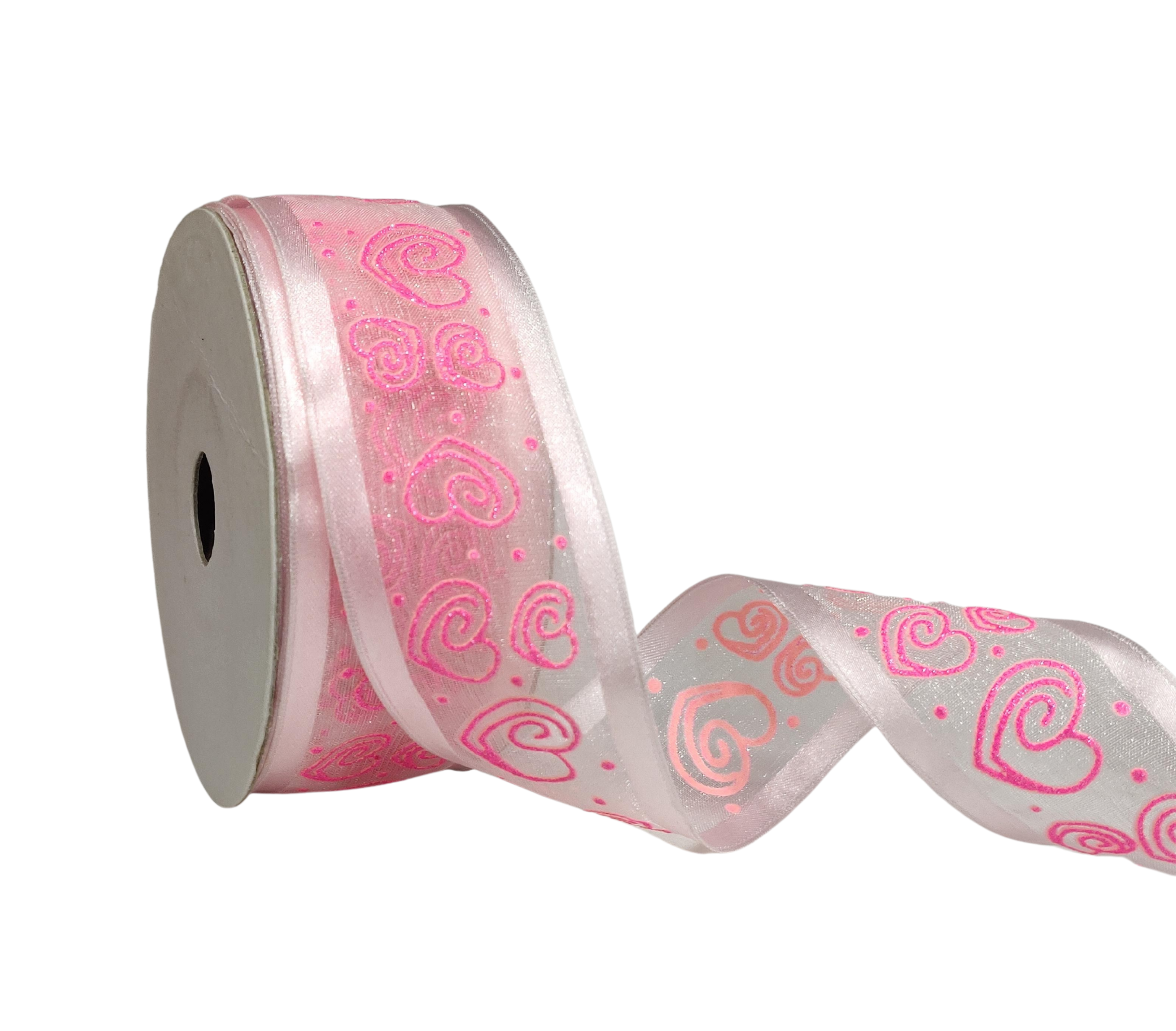 Organza Ribbon - 1 1/2 x 100 yds, Hot Pink - ULINE - S-13171HPINK