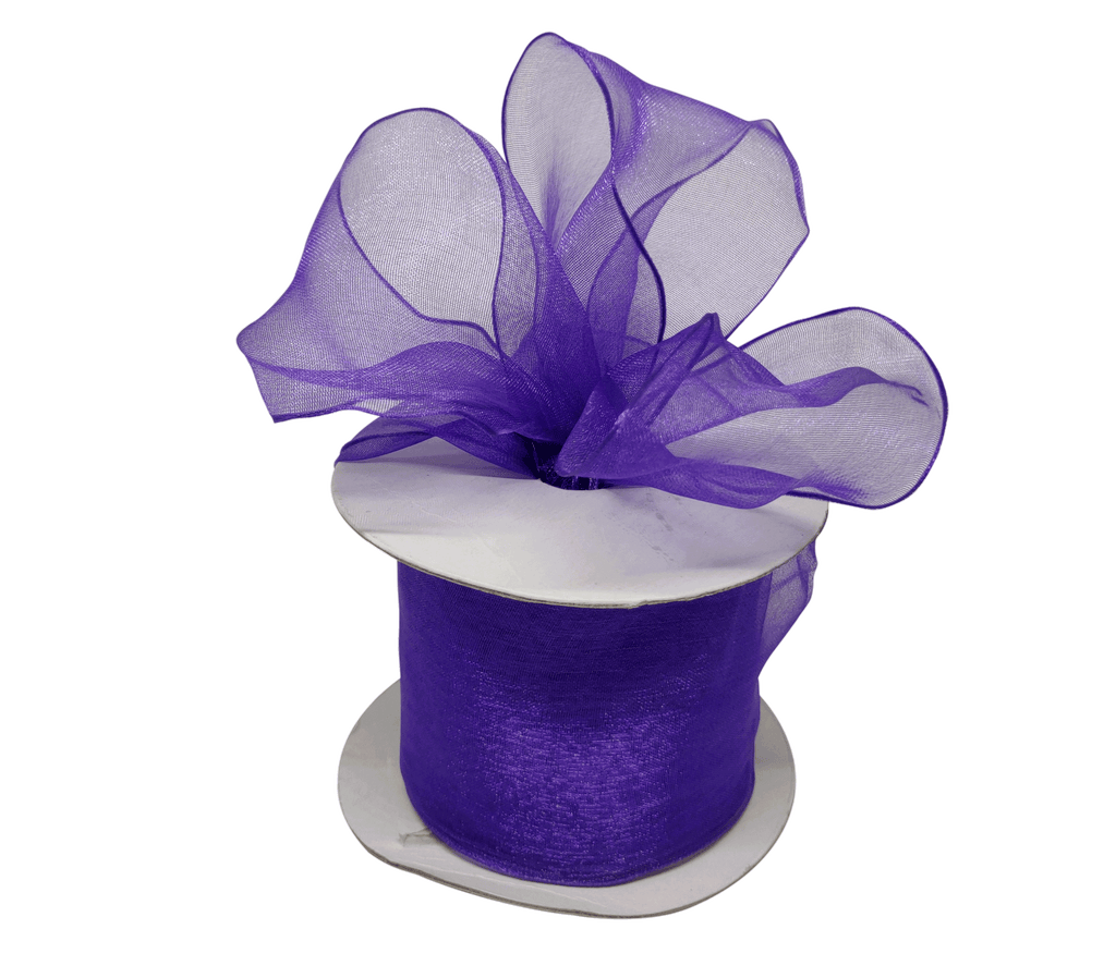 PURPLE WIRED ORGANZA RIBBON (62 MM)