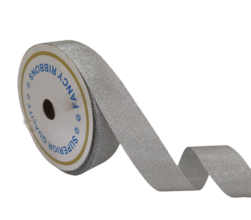SILVER ZARI RIBBON (25 MM)