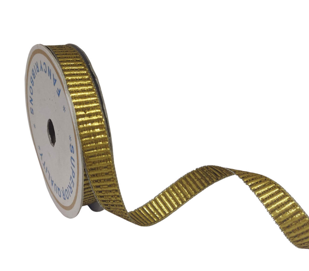 GOLD RIBBED ZARI RIBBON (13 MM)