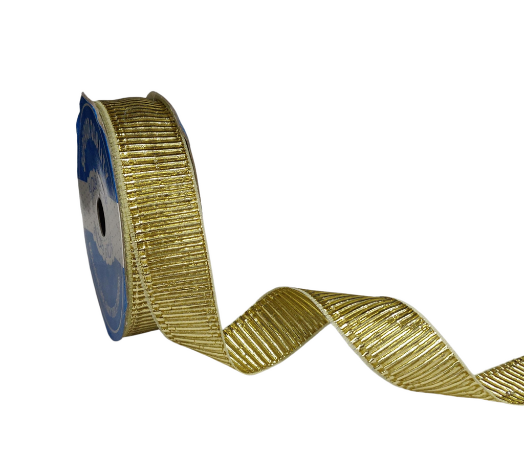 LIGHT GOLD RIBBED ZARIRIBBON (25 MM)